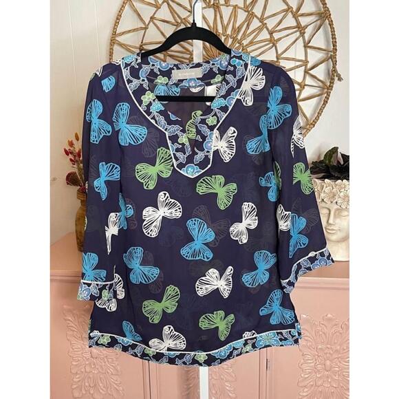 Liz Claiborne Tops - Women’s‎ Sheer butterfly top size small